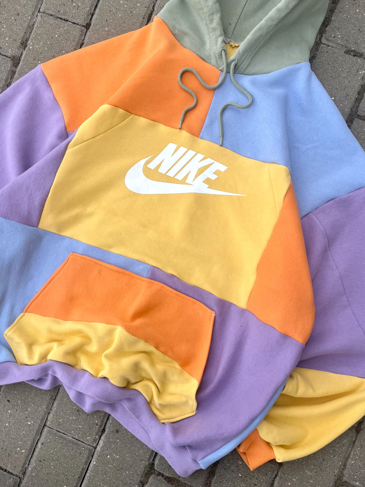'PASTEL' PATCHWORK HOODIE (XL)