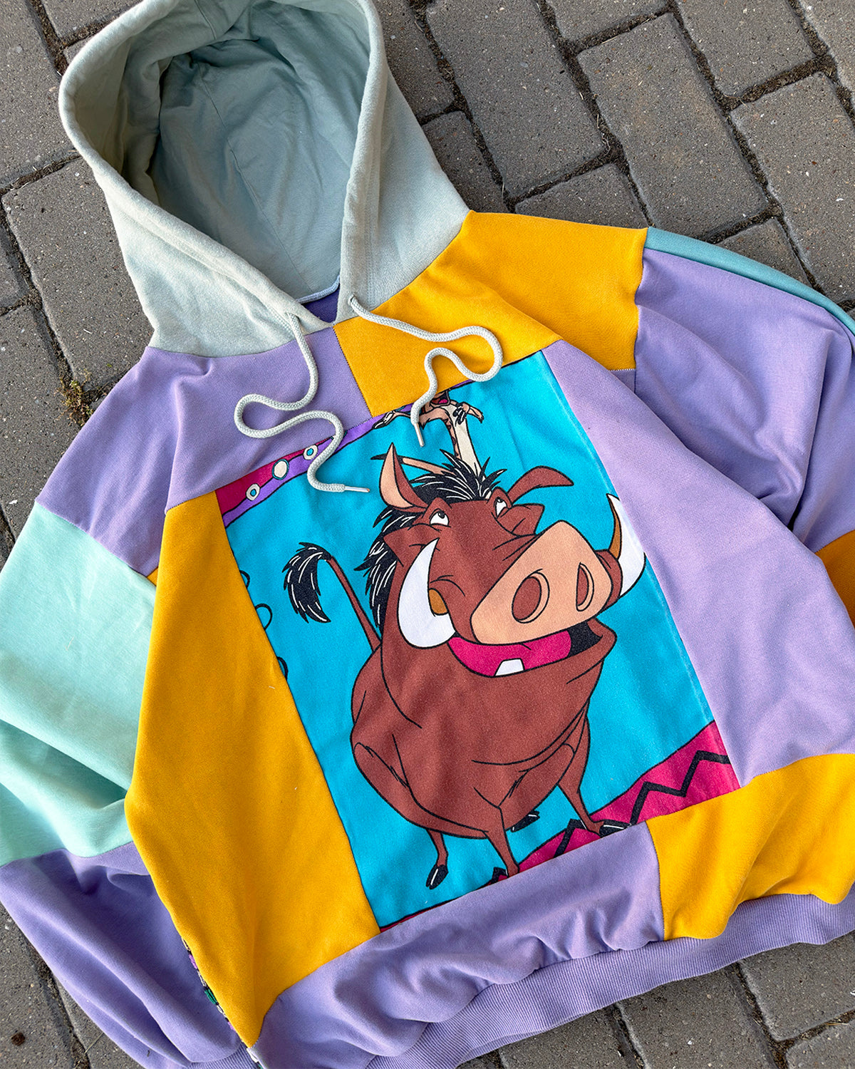 'HAKUNA MATATA' PATCHWORK HOODIE (M)