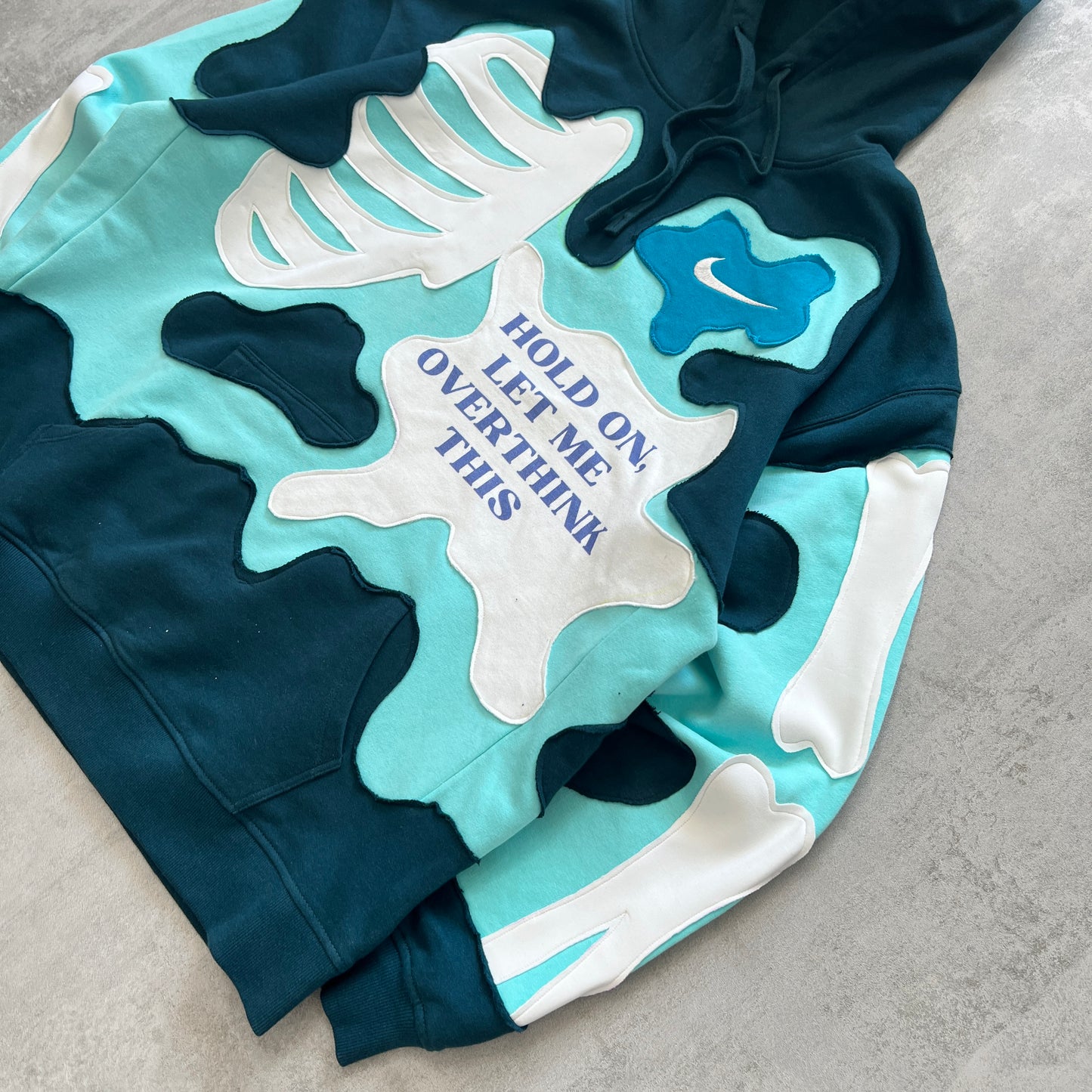 'HOLD ON LET ME OVERTHINK THIS' HOODIE (L)