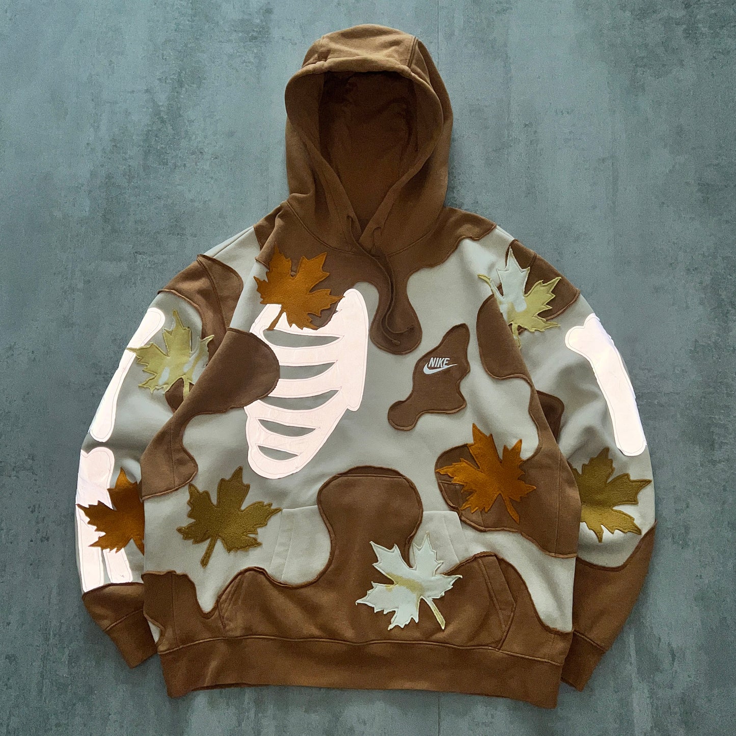 'BONES & LEAFS' REFLECTIVE HOODIE (XL)