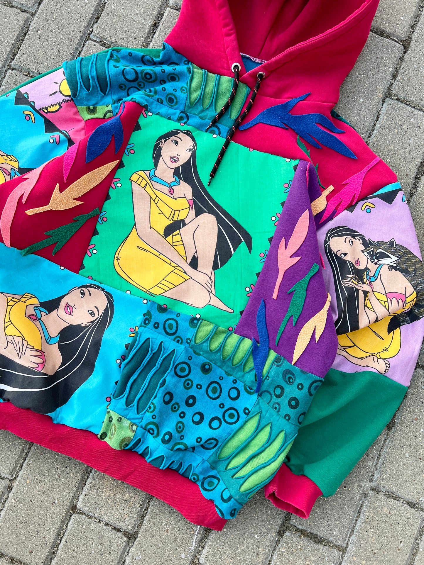 'COLORS OF THE WIND' PATCHWORK HOODIE (M)