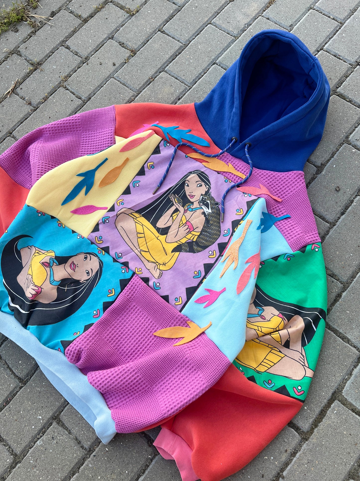 'COLORS OF THE WIND' PATCHWORK HOODIE (XL)