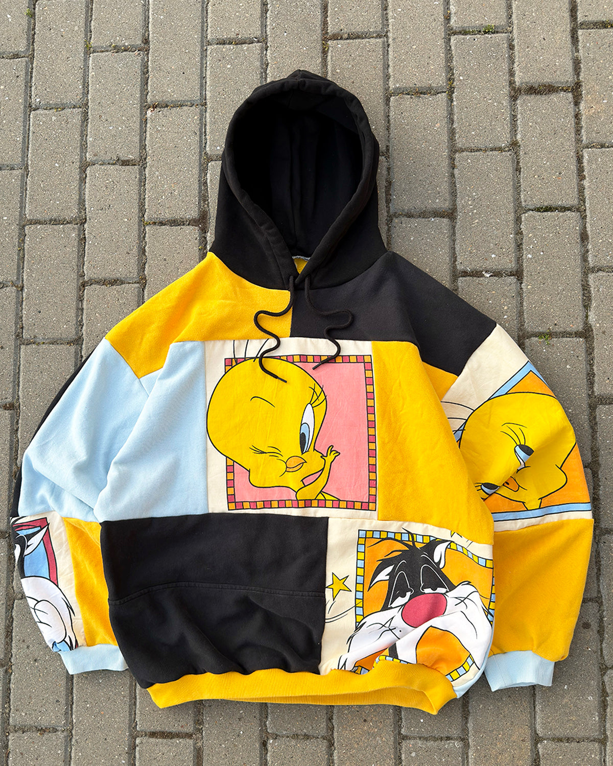 'TWEET TWEET' PATCHWORK HOODIE (XL)