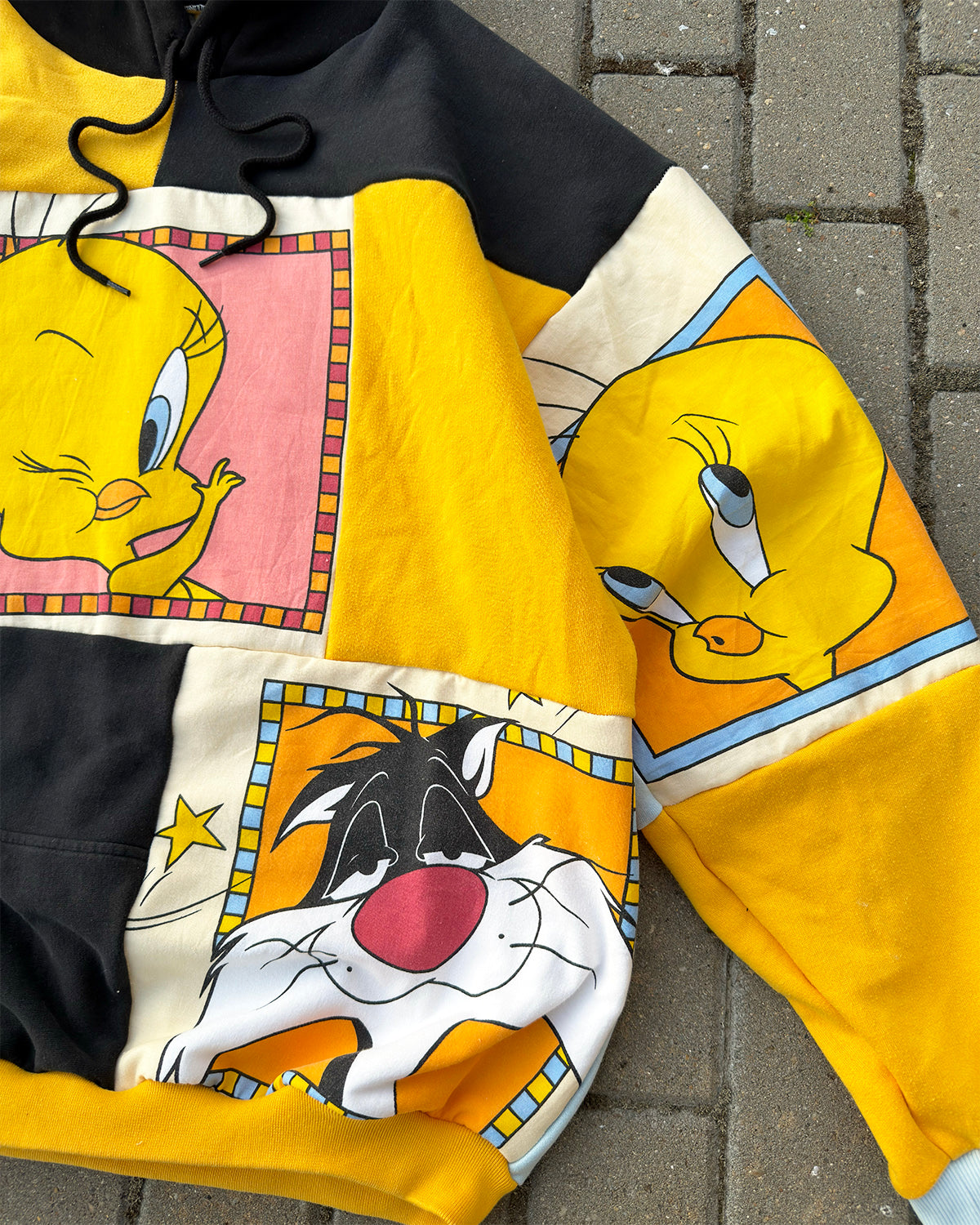 'TWEET TWEET' PATCHWORK HOODIE (XL)