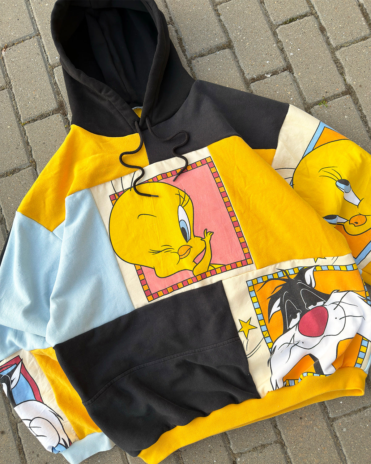 'TWEET TWEET' PATCHWORK HOODIE (XL)