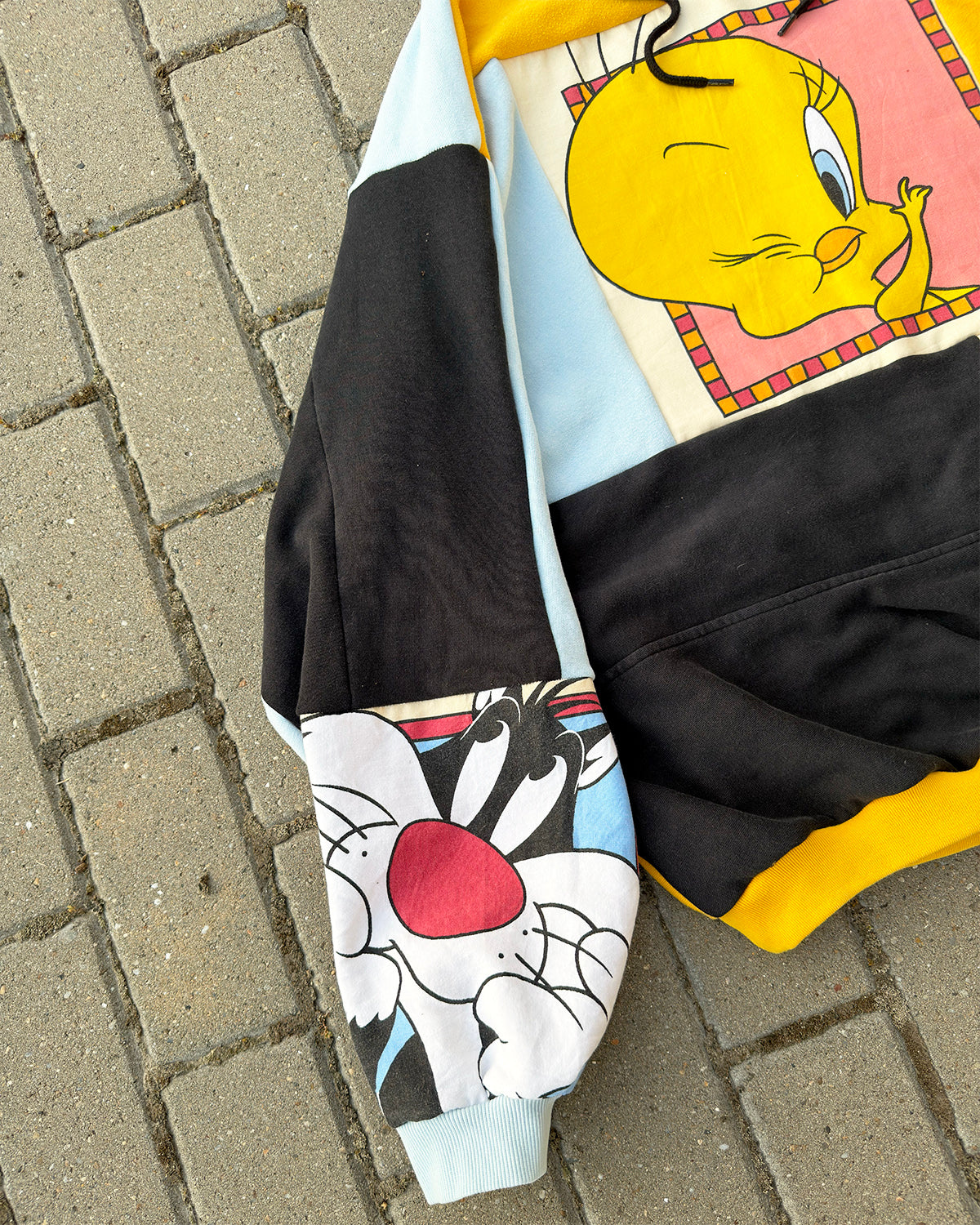 'TWEET TWEET' PATCHWORK HOODIE (XL)