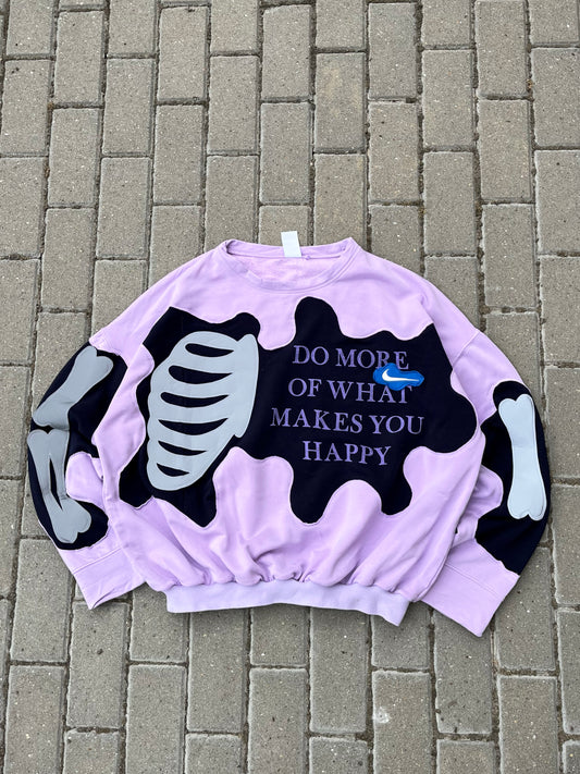 'DO MORE OF WHAT MAKES YOU HAPPY' REFLECTIVE SWEATSHIRT (L)