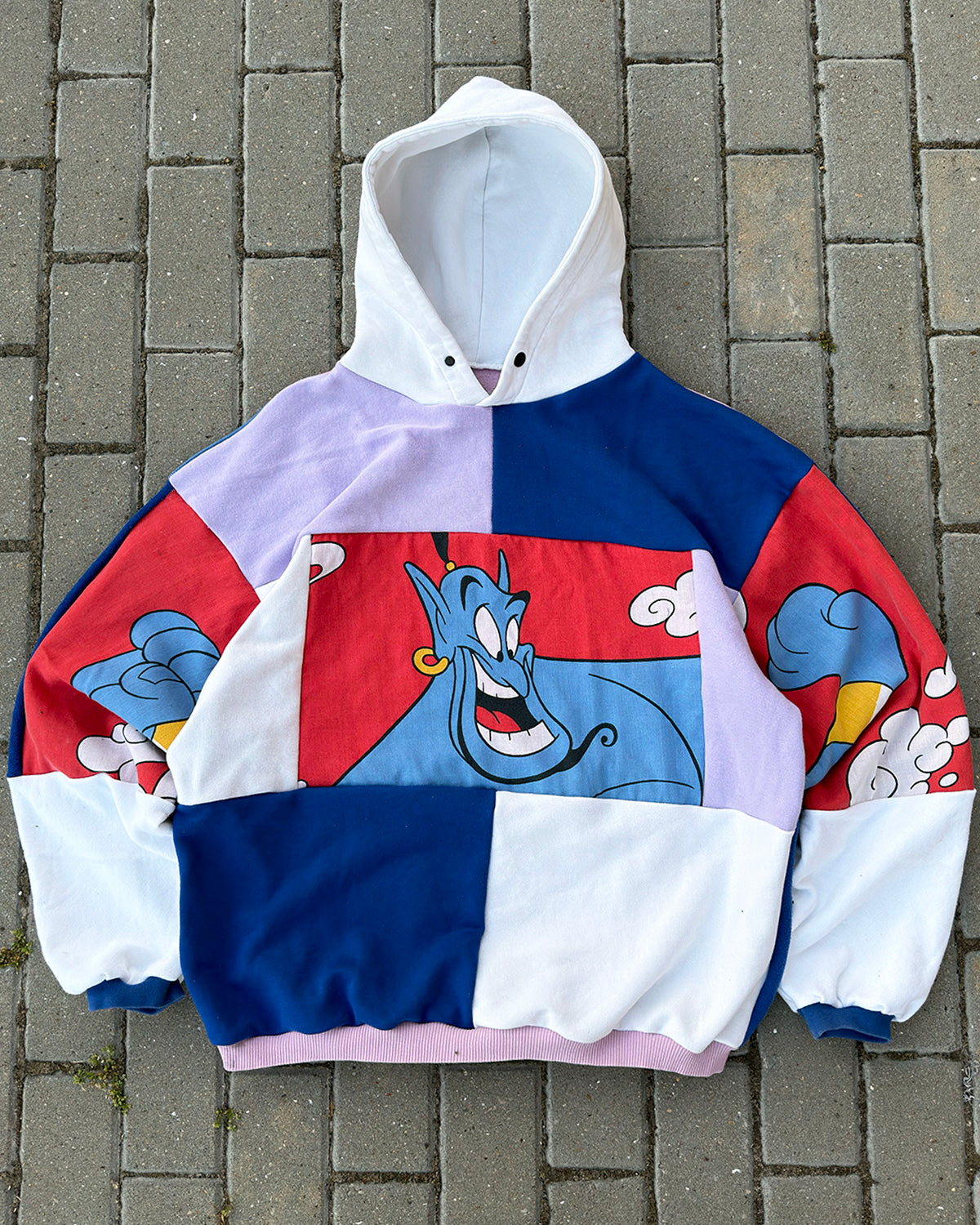 'FRIEND LIKE ME' PATCHWORK HOODIE (L)