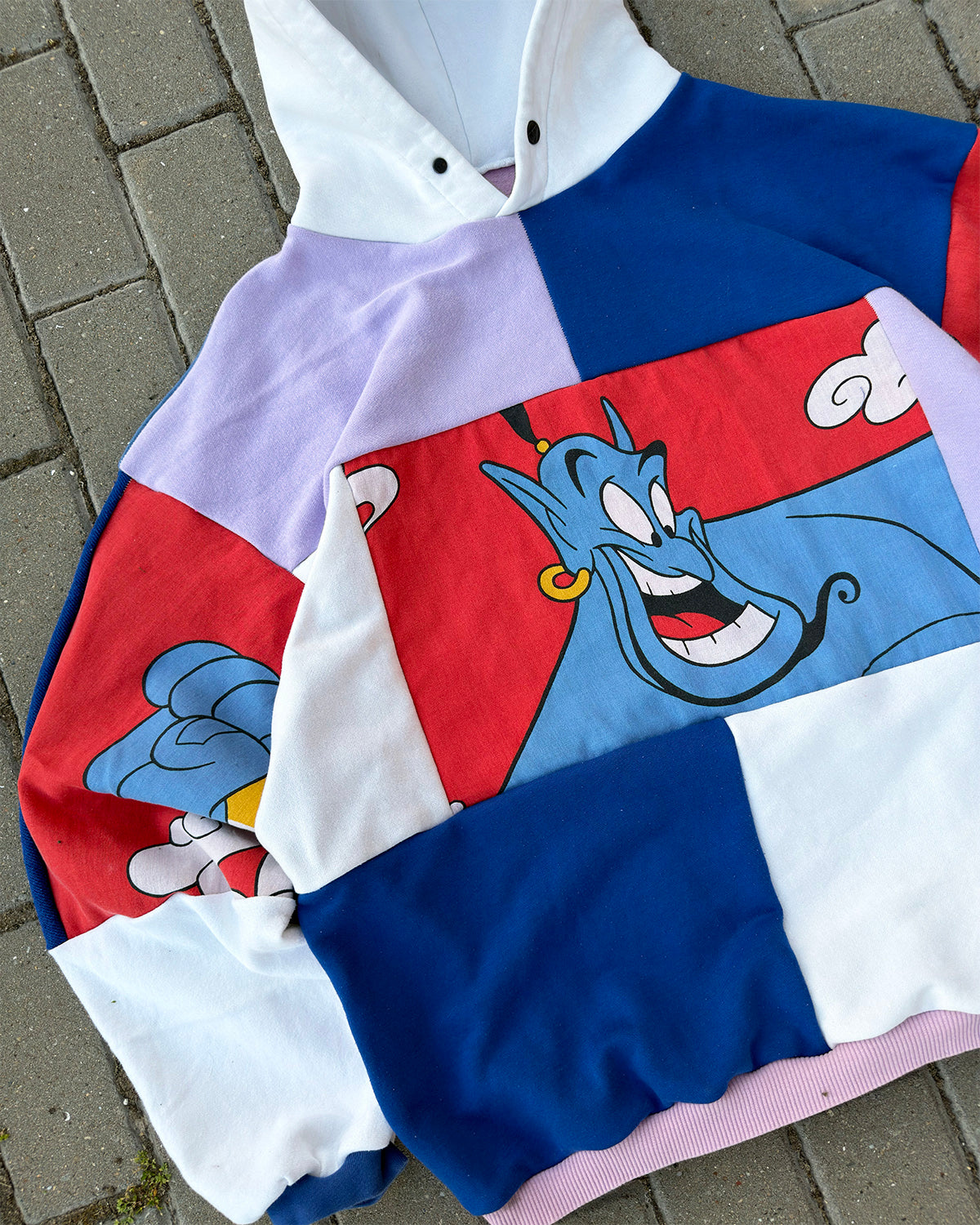 'FRIEND LIKE ME' PATCHWORK HOODIE (L)