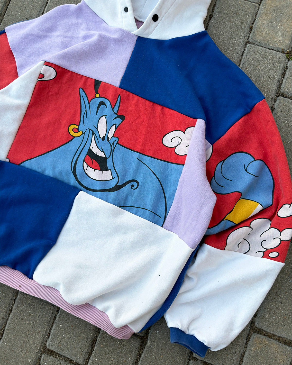 'FRIEND LIKE ME' PATCHWORK HOODIE (L)