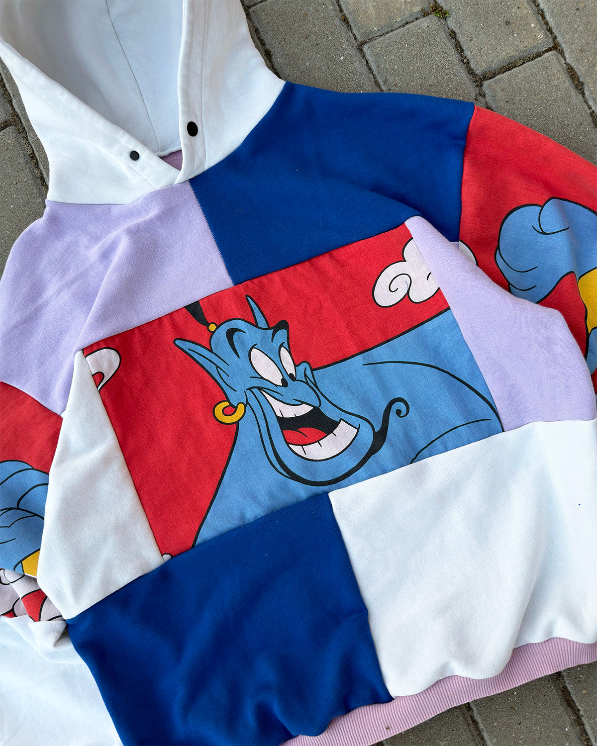 'FRIEND LIKE ME' PATCHWORK HOODIE (L)