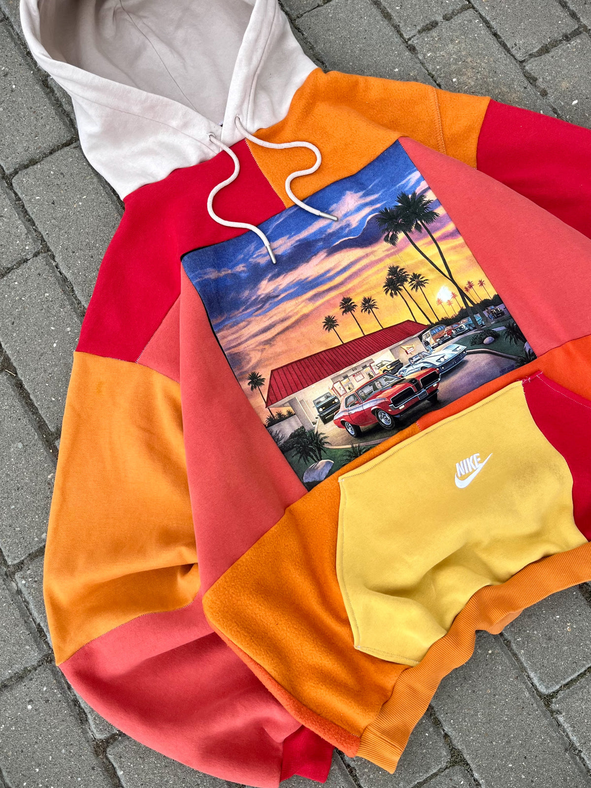 'SUNSET' PATCHWORK HOODIE (L)