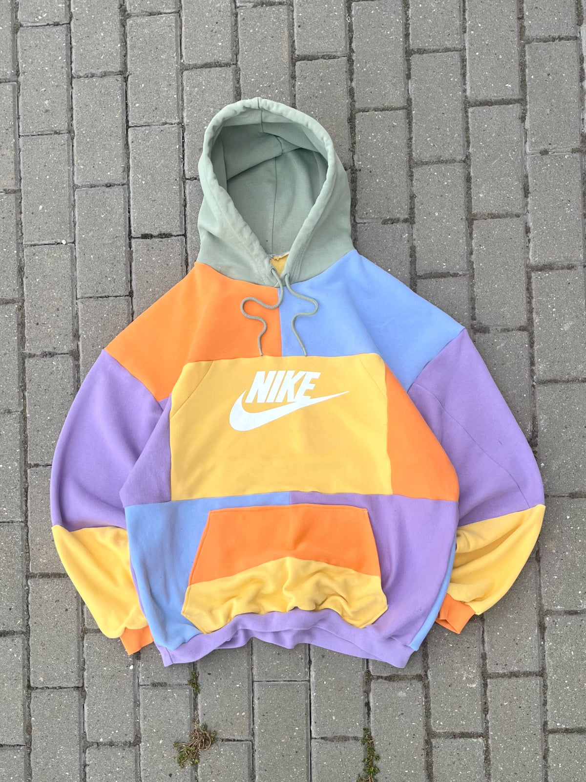 'PASTEL' PATCHWORK HOODIE (XL)