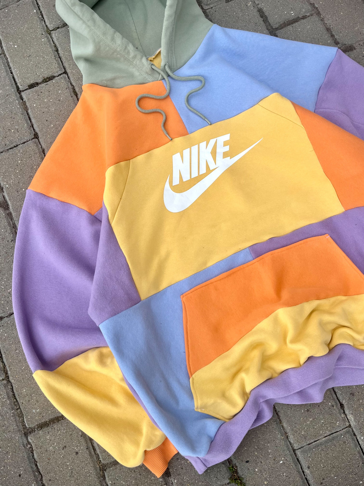 'PASTEL' PATCHWORK HOODIE (XL)