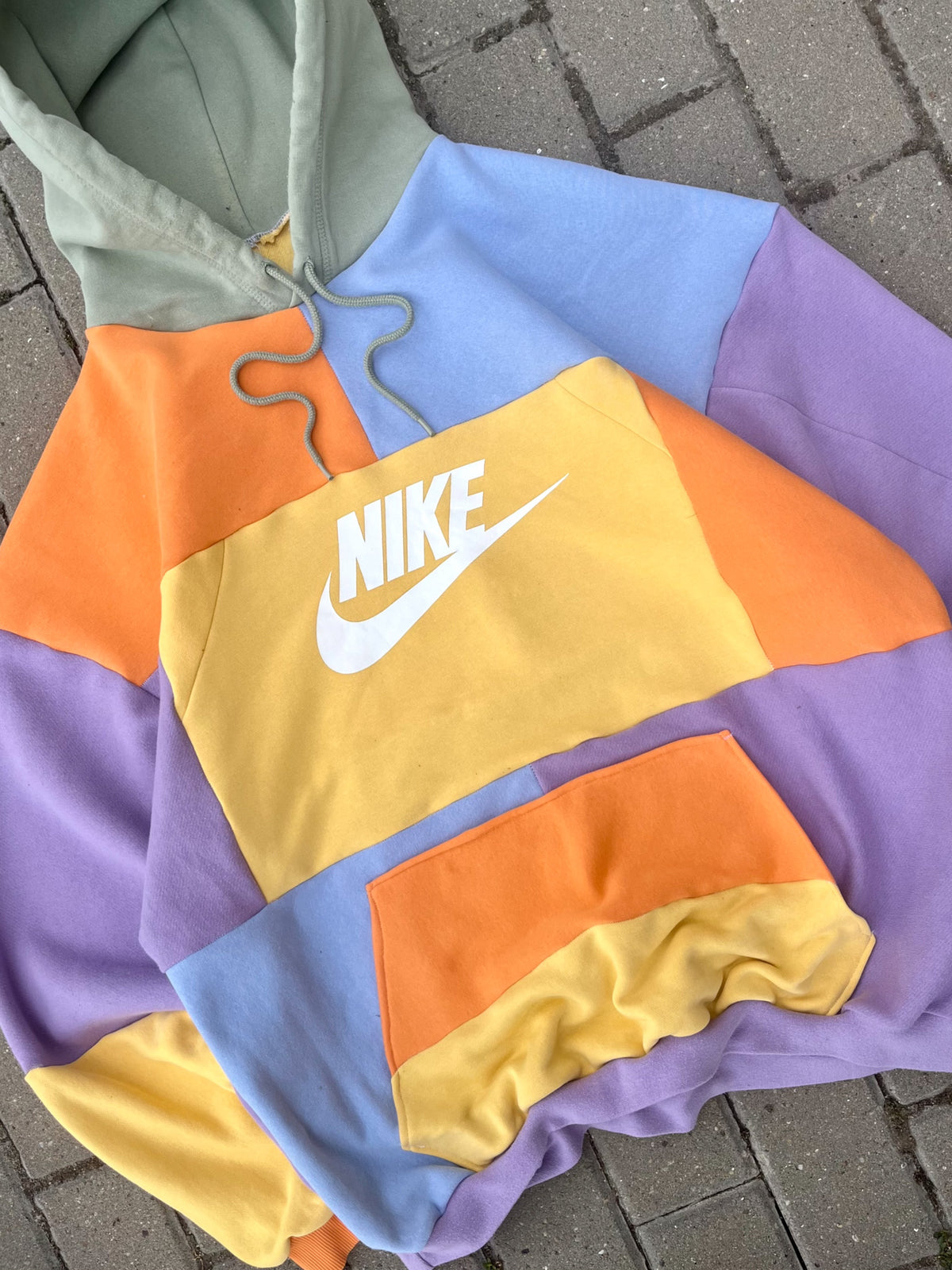 'PASTEL' PATCHWORK HOODIE (XL)