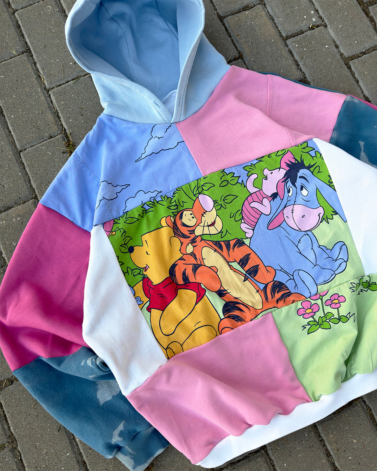 'FRIENDS FOREVER' PATCHWORK HOODIE (XL)