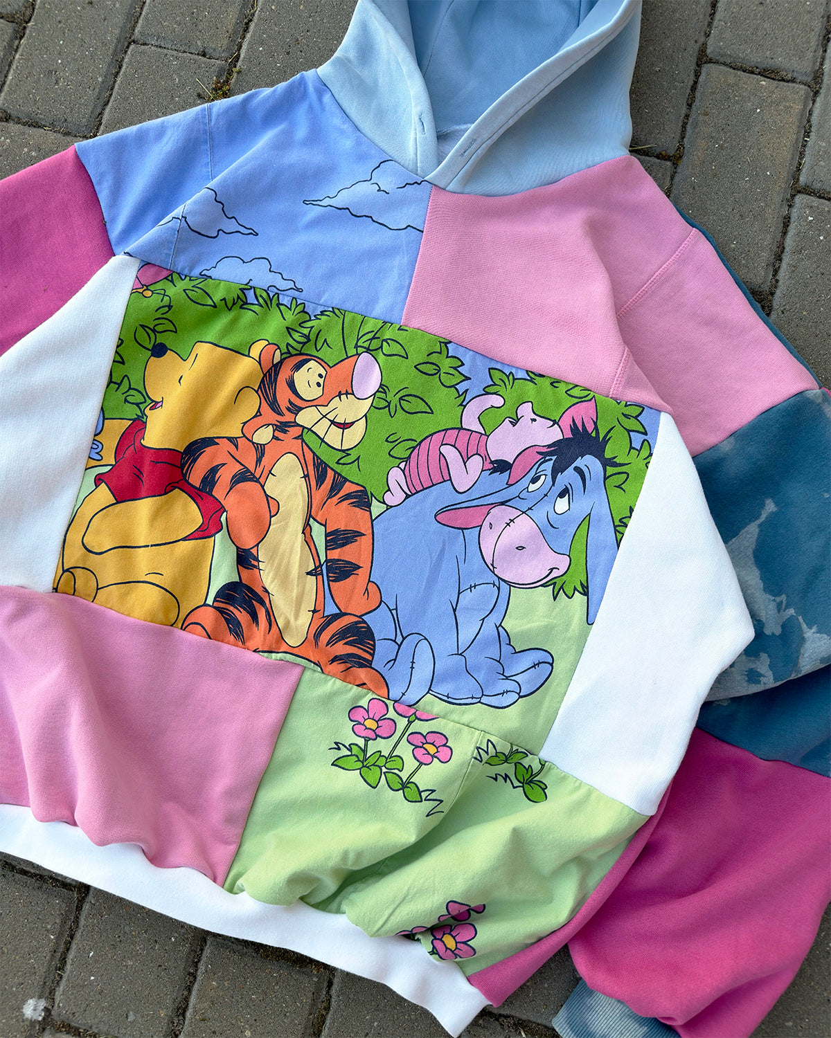 'FRIENDS FOREVER' PATCHWORK HOODIE (XL)