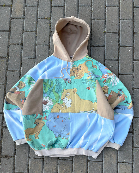 'HAKUNA MATATA' PATCHWORK HOODIE (XL)