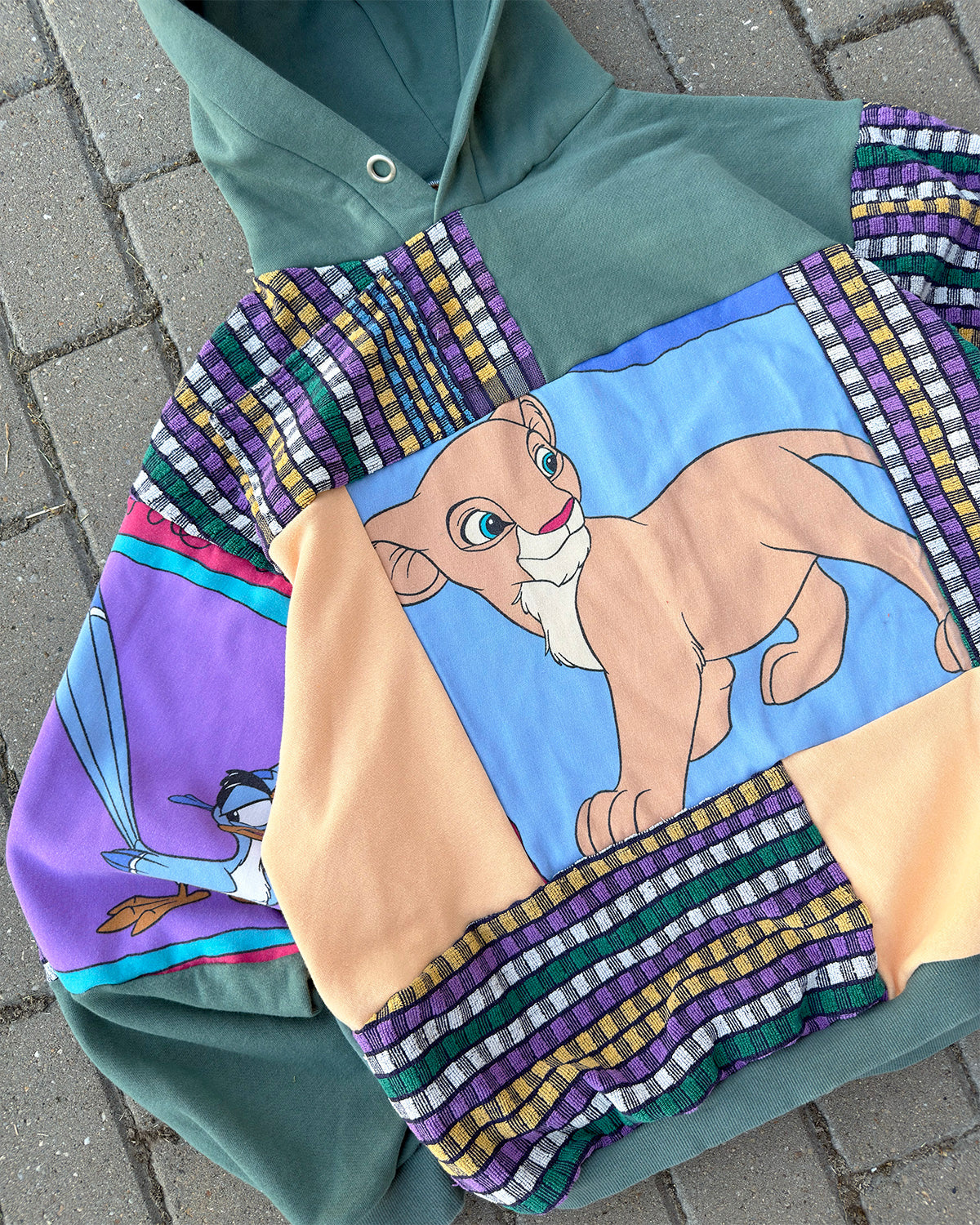 'HAKUNA MATATA' PATCHWORK HOODIE (M)