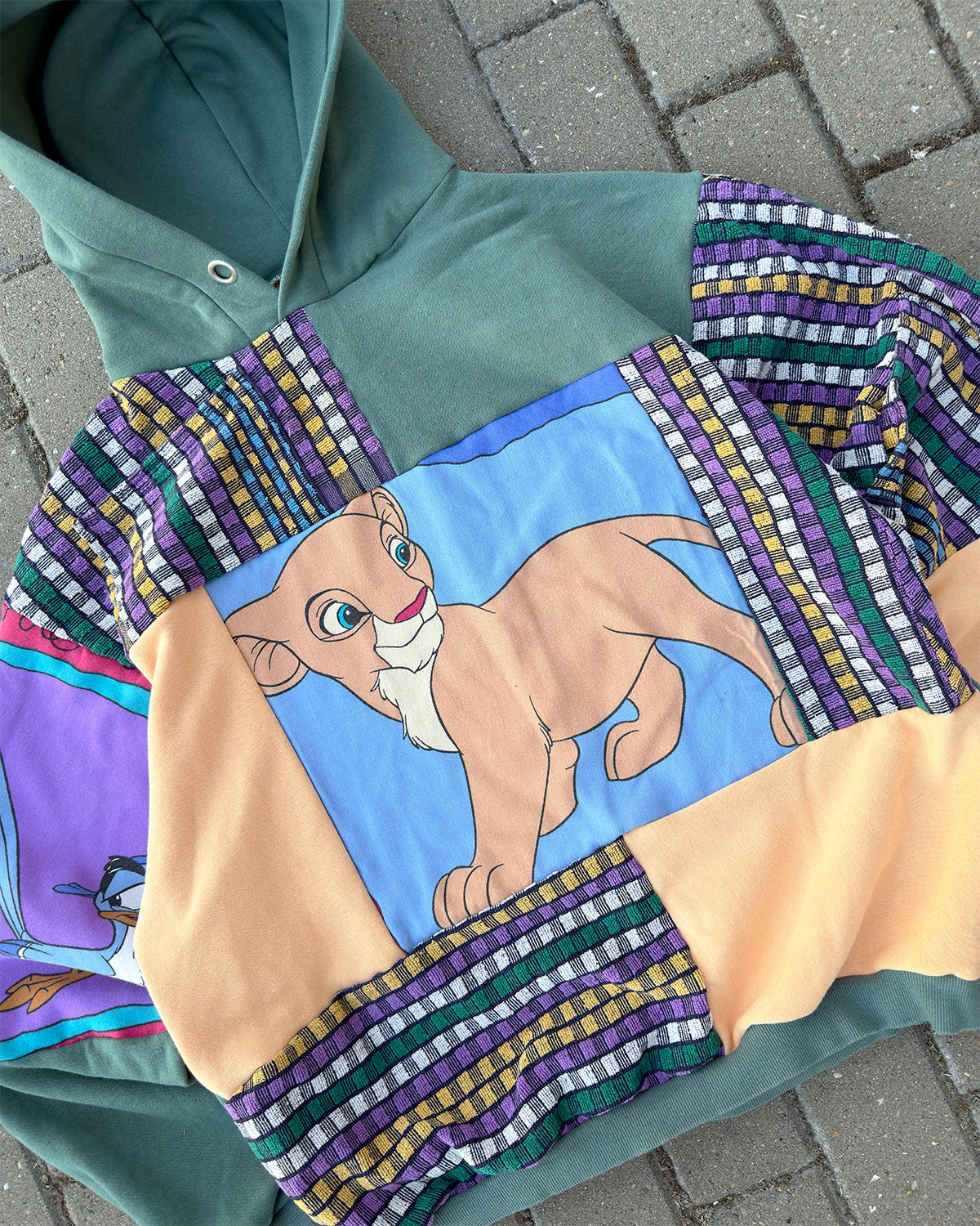'HAKUNA MATATA' PATCHWORK HOODIE (M)