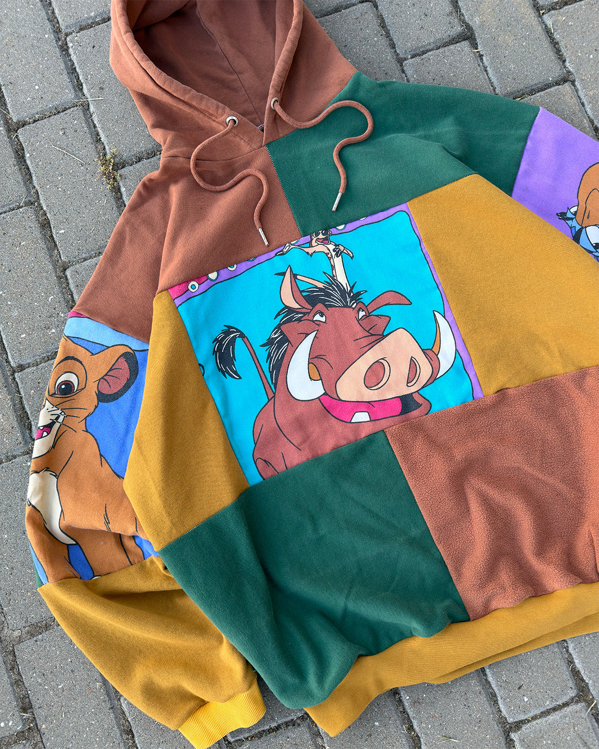 'HAKUNA MATATA' PATCHWORK HOODIE (XL)
