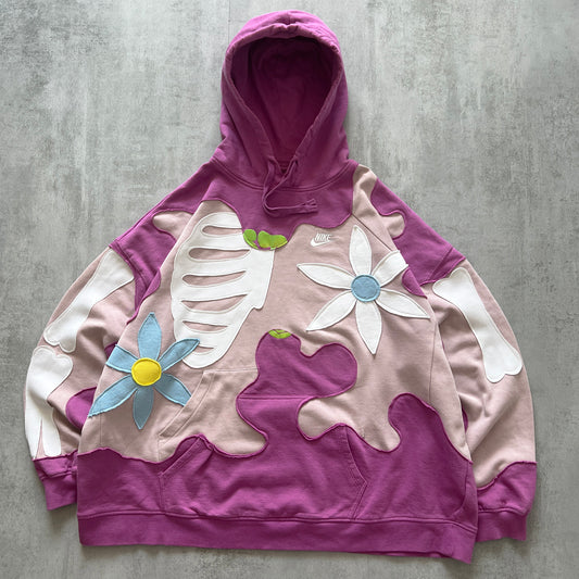 'BONES & FLOWERS' HOODIE (XL)