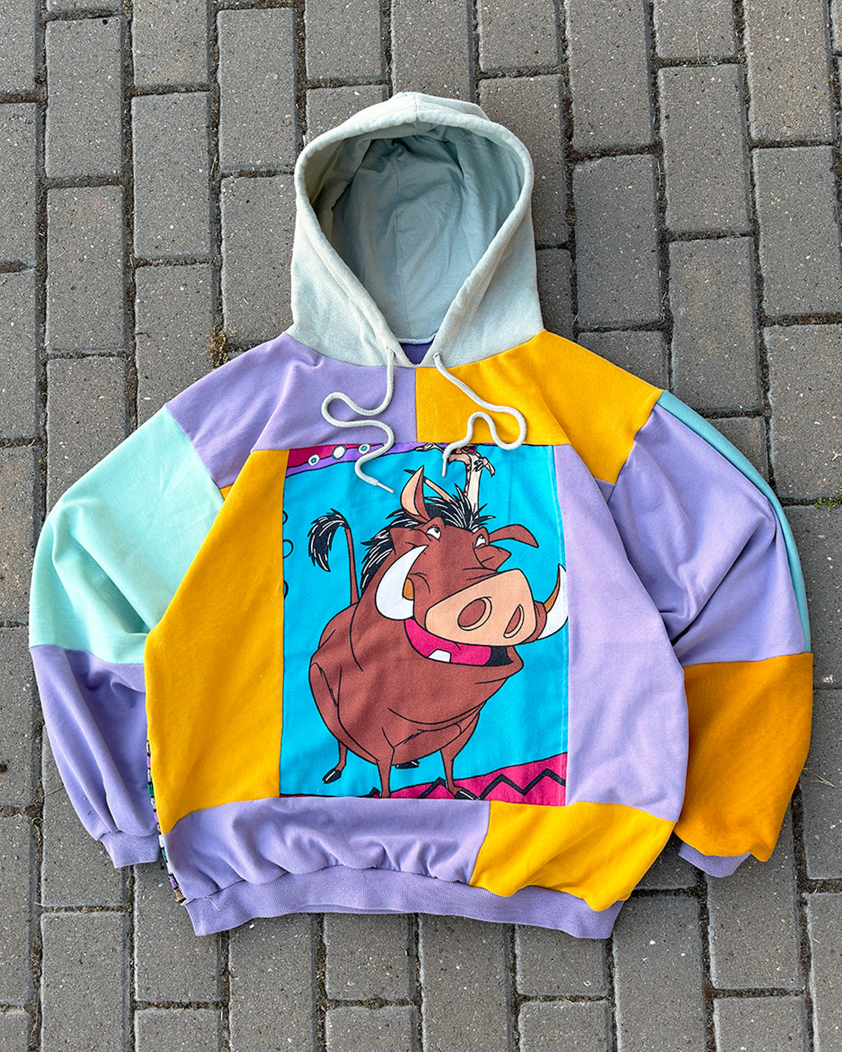 'HAKUNA MATATA' PATCHWORK HOODIE (M)