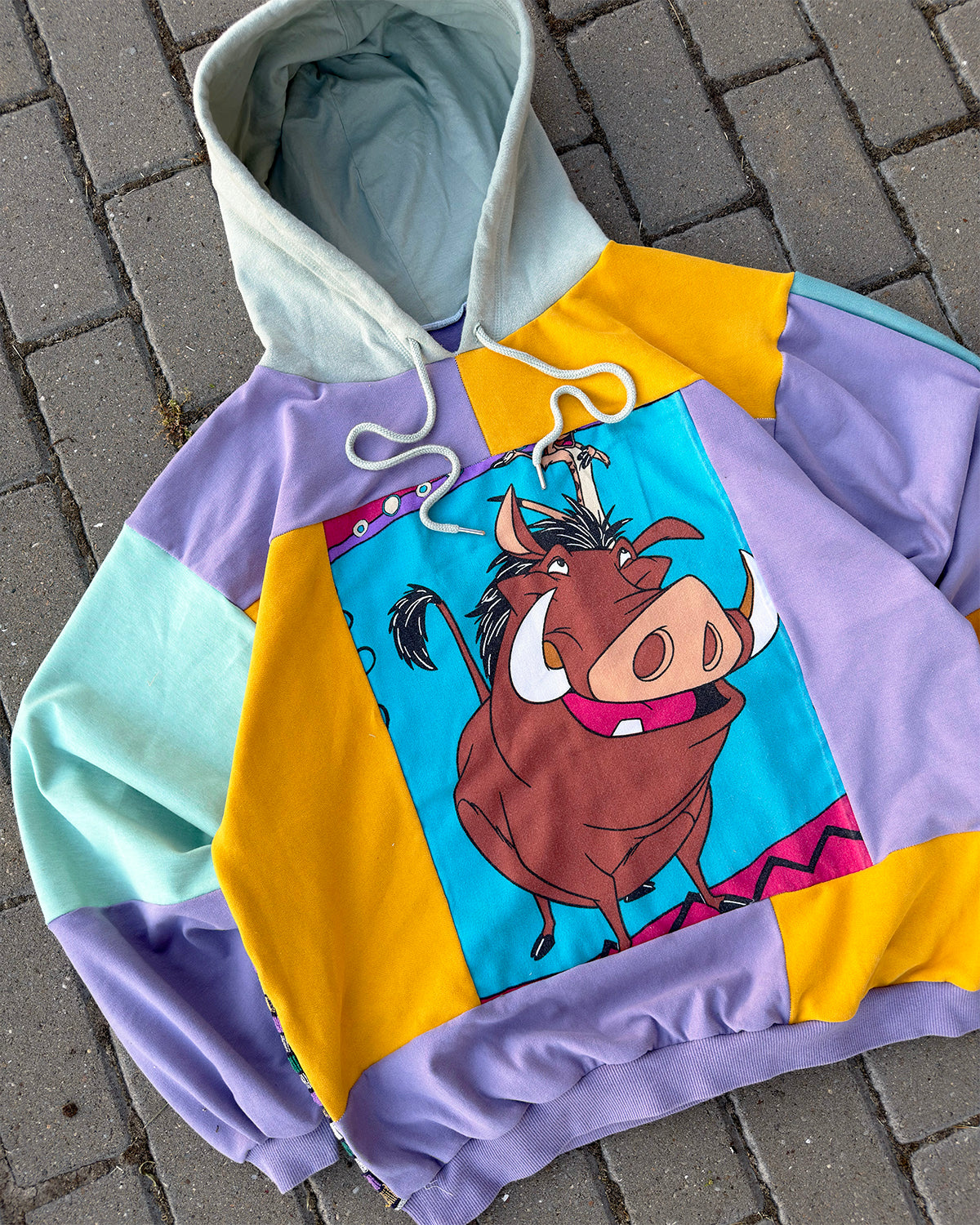 'HAKUNA MATATA' PATCHWORK HOODIE (M)