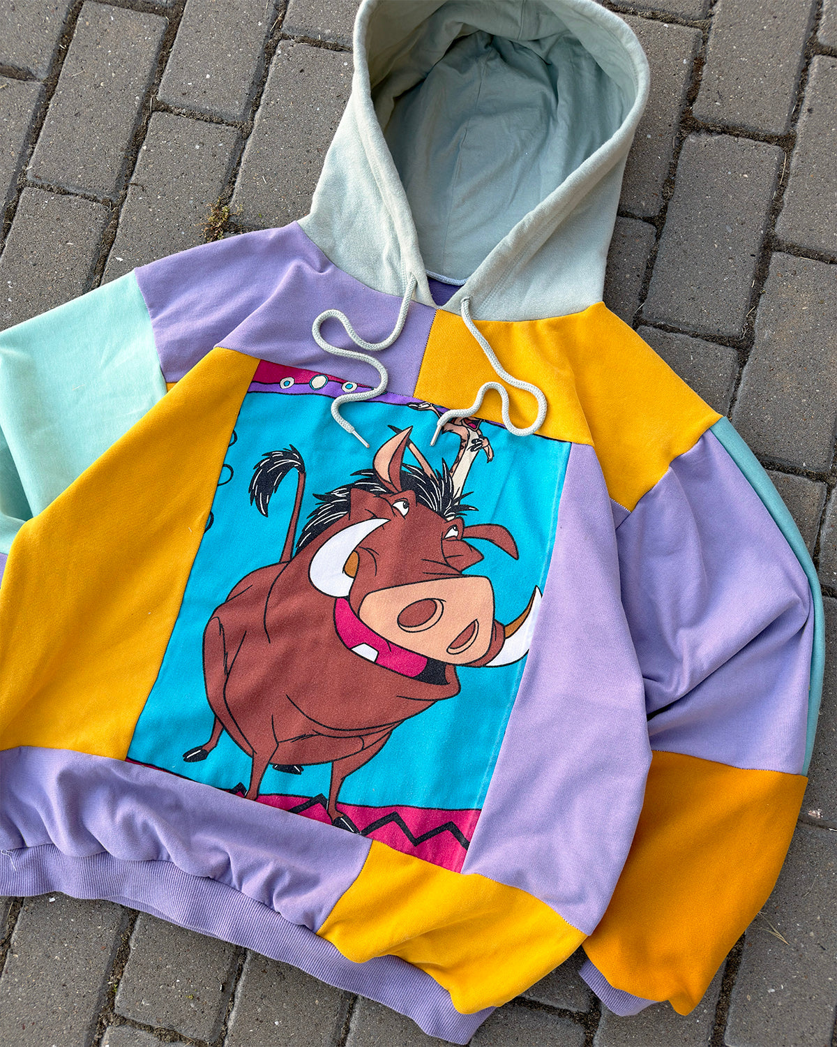 'HAKUNA MATATA' PATCHWORK HOODIE (M)