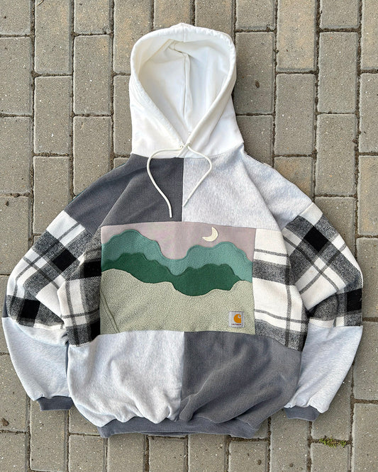 'MOUNTAINS' REWORKED HOODIE (XL)