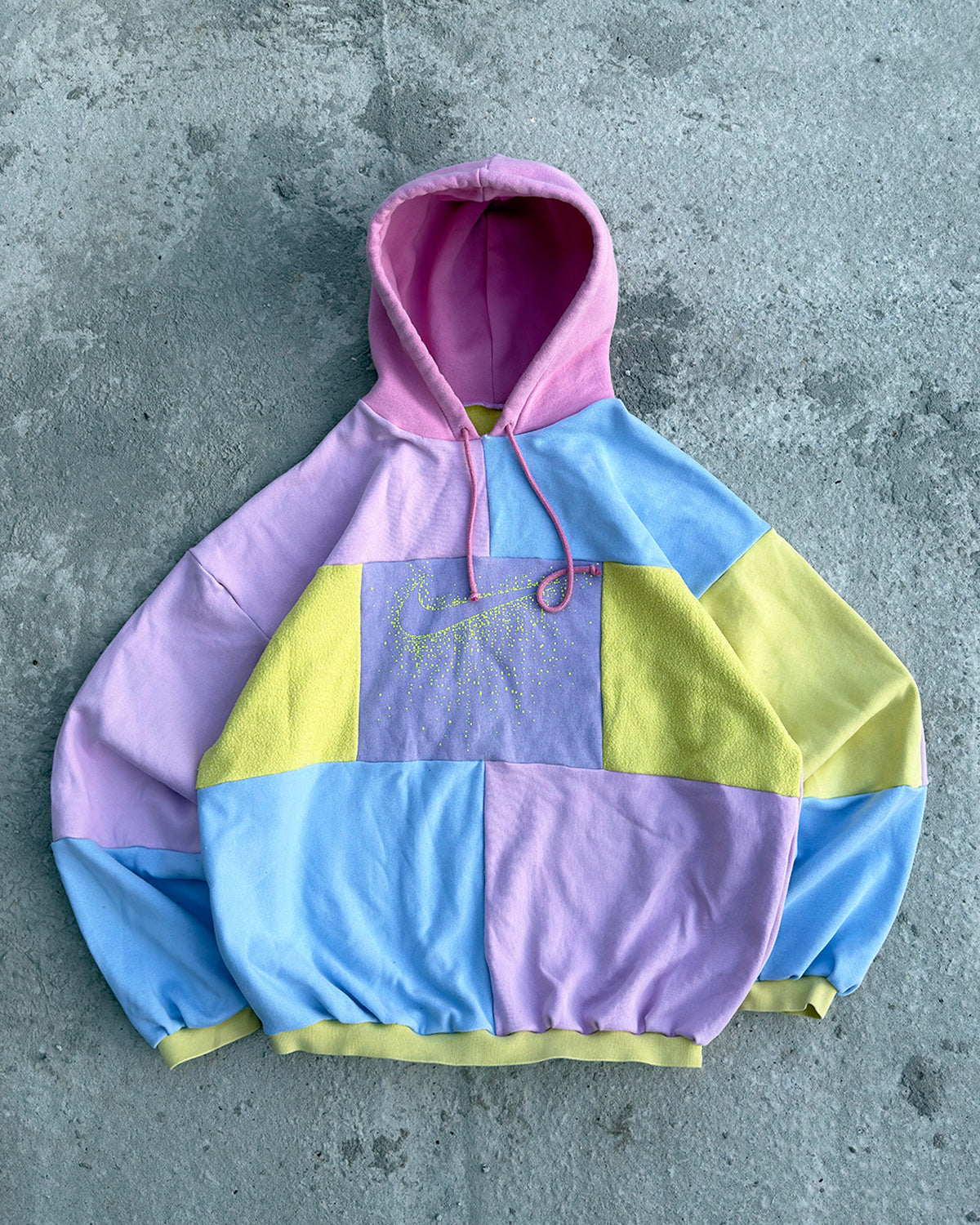 'PASTEL' PATCHWORK HOODIE (L)