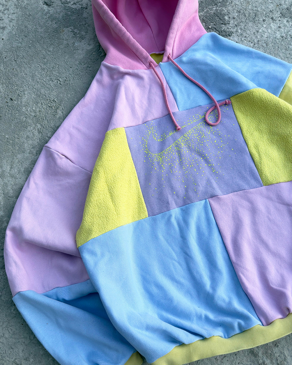 'PASTEL' PATCHWORK HOODIE (L)