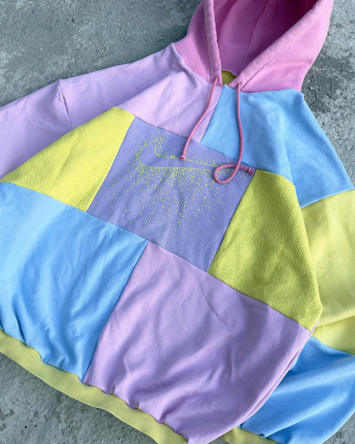 'PASTEL' PATCHWORK HOODIE (L)