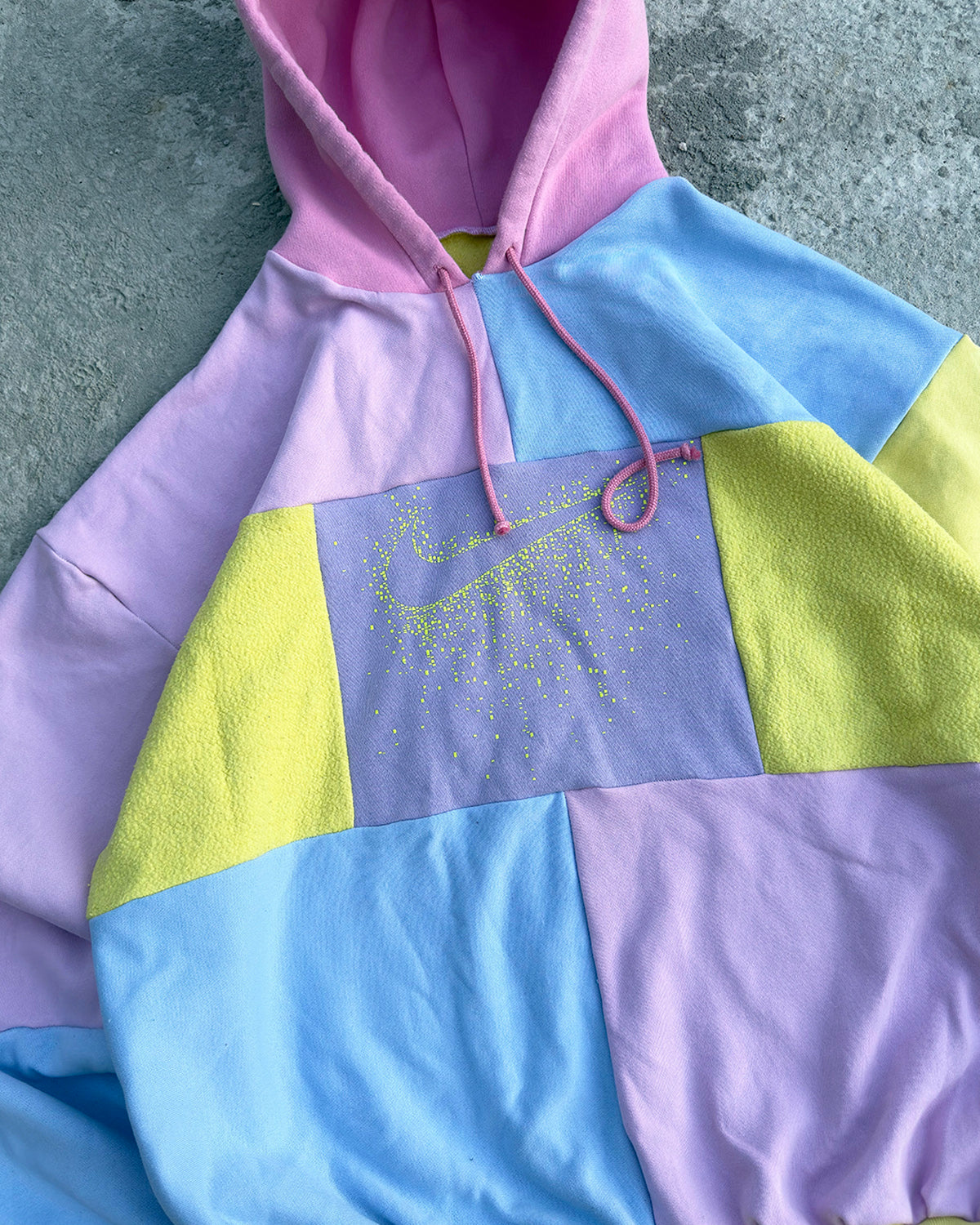 'PASTEL' PATCHWORK HOODIE (L)