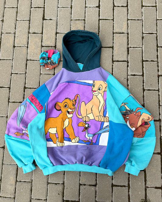 'HAKUNA MATATA' PATCHWORK HOODIE + SCRUNCHY (XXL)