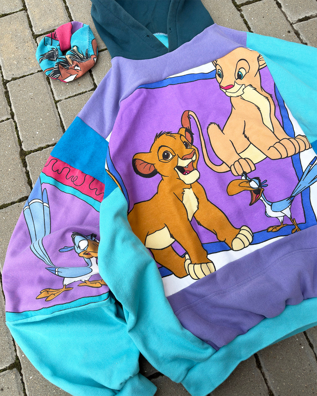 'HAKUNA MATATA' PATCHWORK HOODIE + SCRUNCHY (XXL)