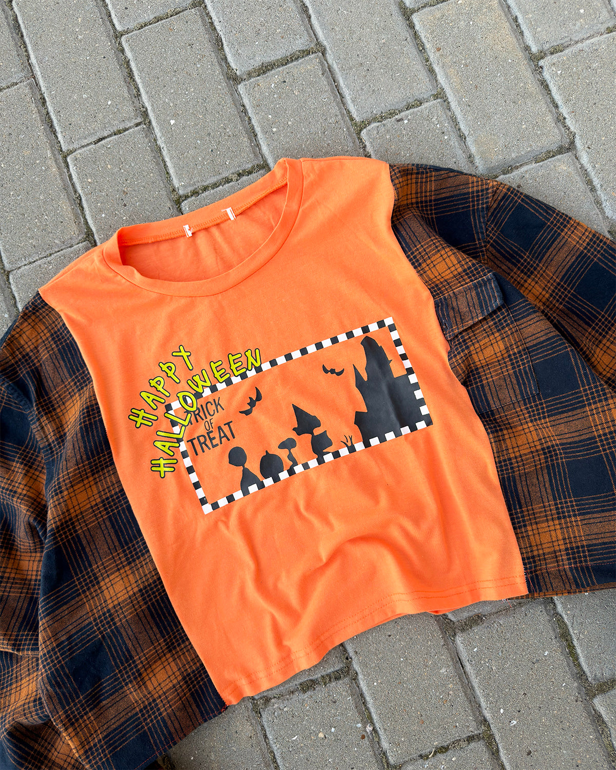 'TRICK OR TREAT' CROPPED TOP (w L)