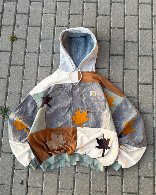 'LEAVES' PATCHWORK HOODIE (XL)
