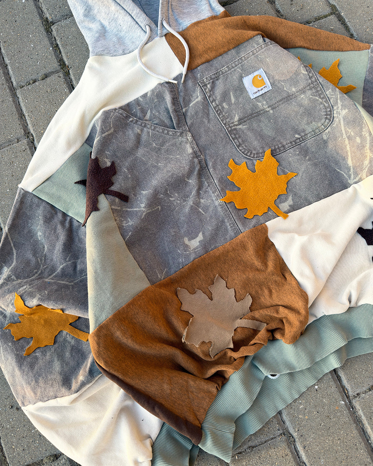 'LEAVES' PATCHWORK HOODIE (XL)