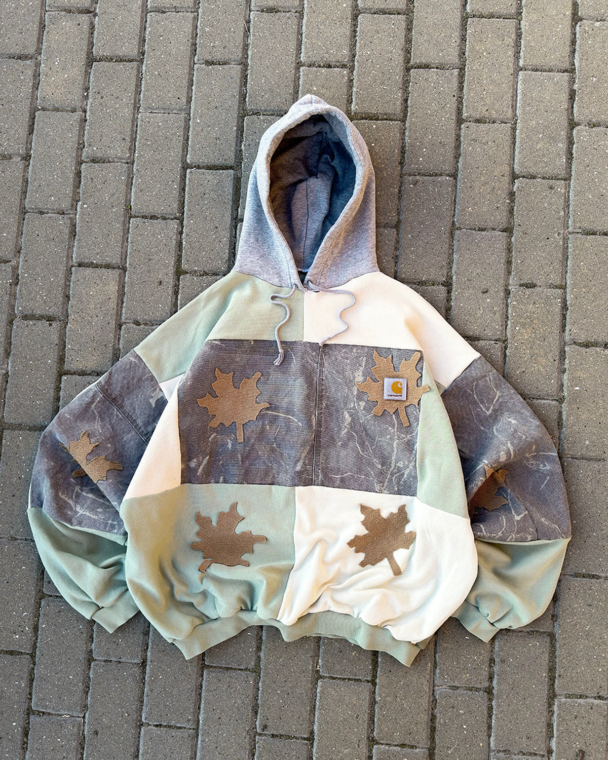 'LEAVES' PATCHWORK HOODIE (XXL)