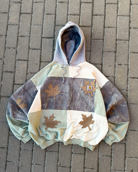 'LEAVES' PATCHWORK HOODIE (XXL)