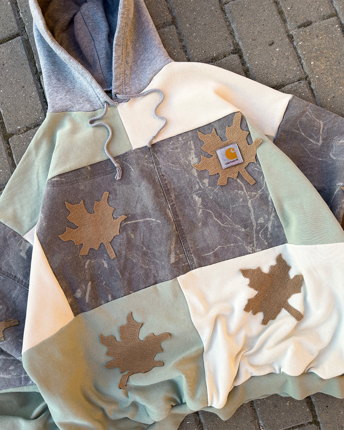 'LEAVES' PATCHWORK HOODIE (XXL)