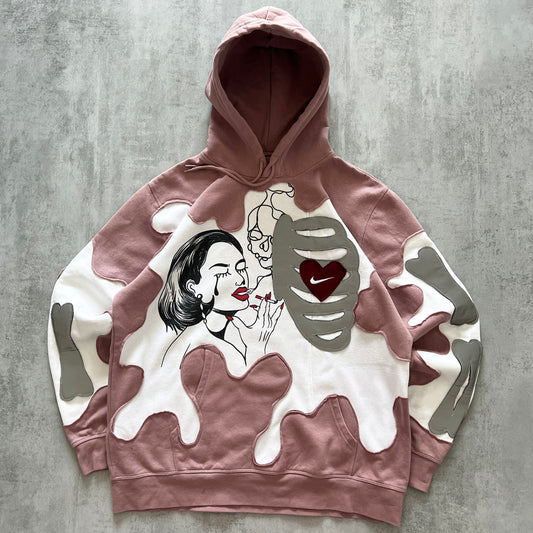'HEART & BONES' REFLECTIVE HOODIE (XL)