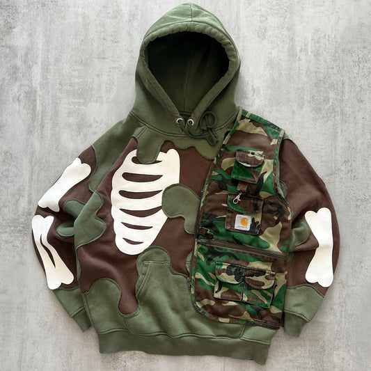 'CAMO BONES' HOODIE (M)