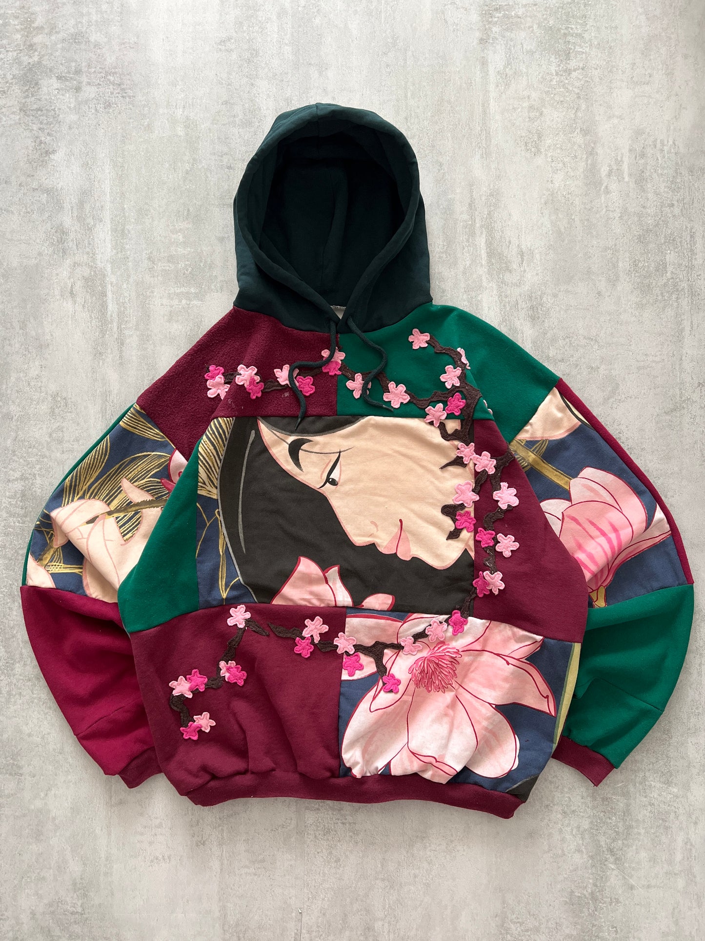'BLOSSOM WARRIOR' PATCHWORK HOODIE (XL)
