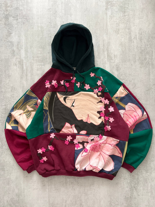 'BLOSSOM WARRIOR' PATCHWORK HOODIE (XL)