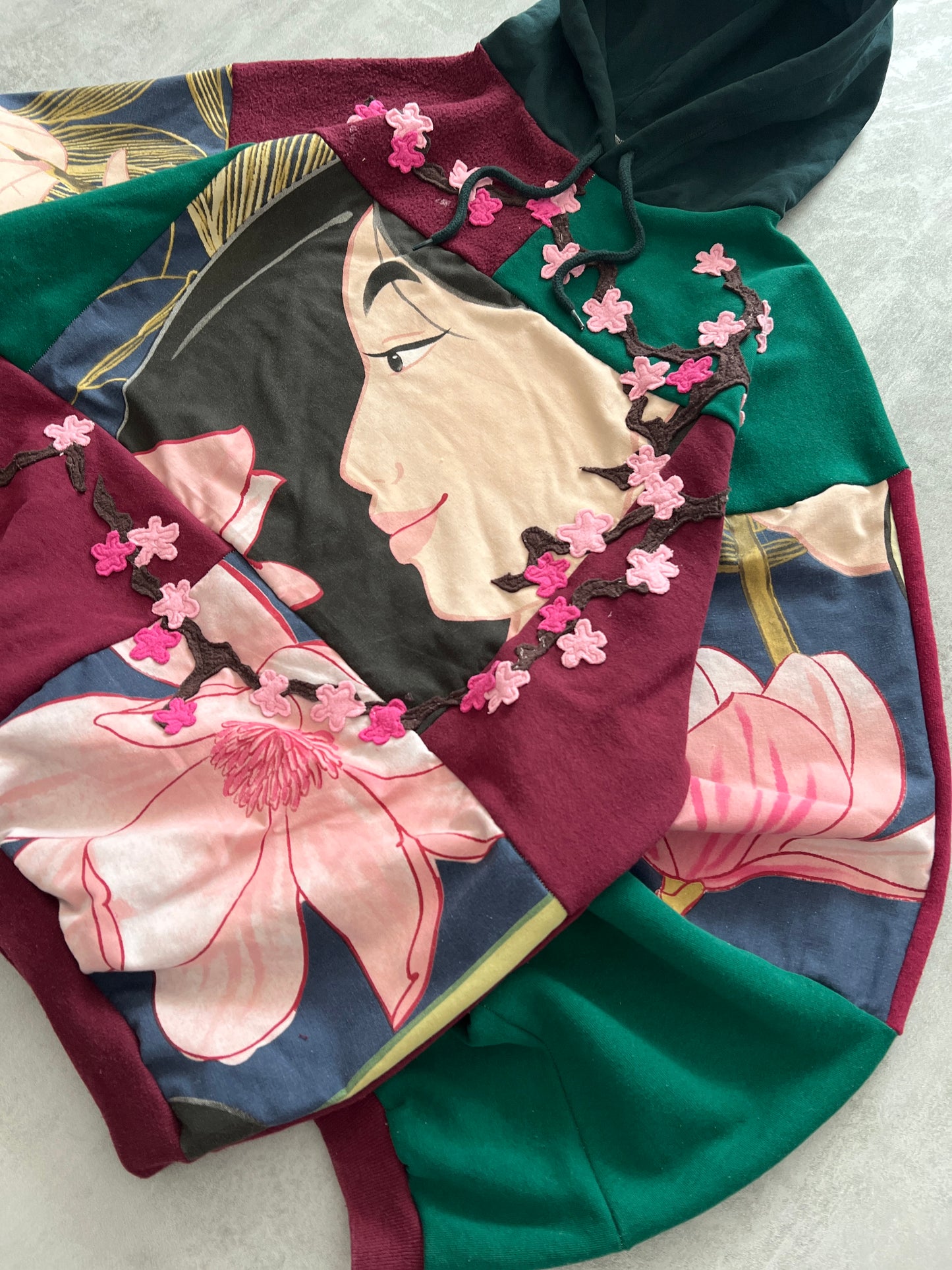 'BLOSSOM WARRIOR' PATCHWORK HOODIE (XL)