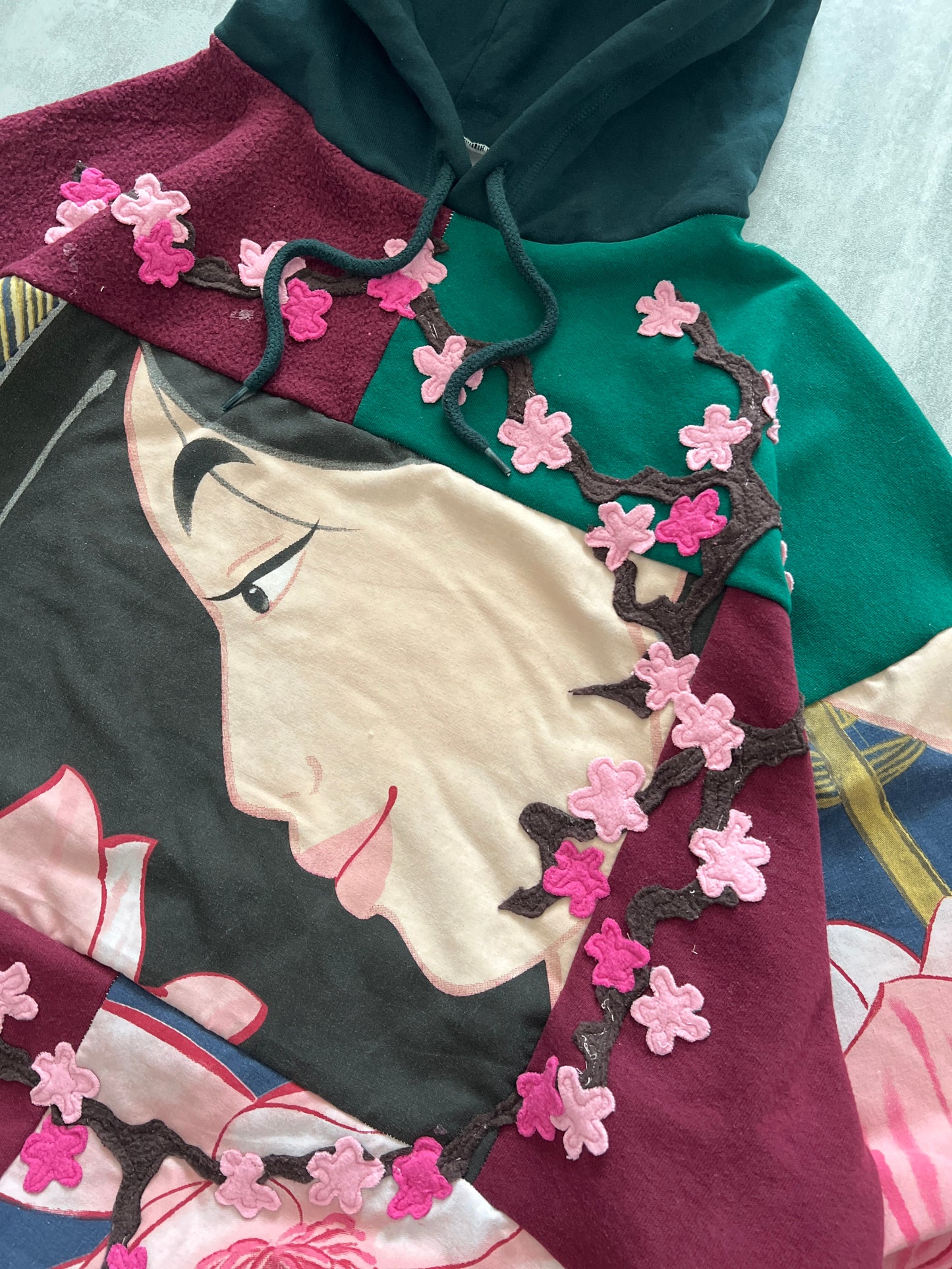 'BLOSSOM WARRIOR' PATCHWORK HOODIE (XL)