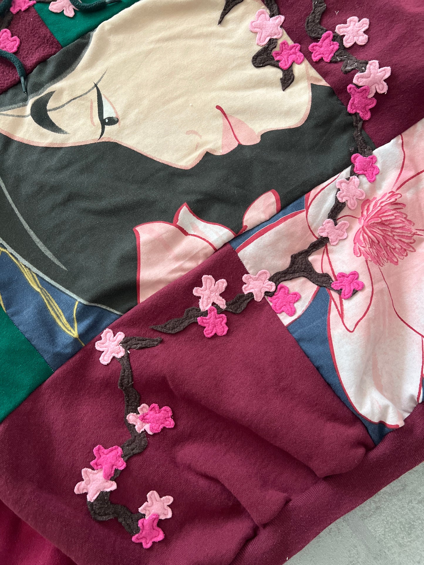'BLOSSOM WARRIOR' PATCHWORK HOODIE (XL)