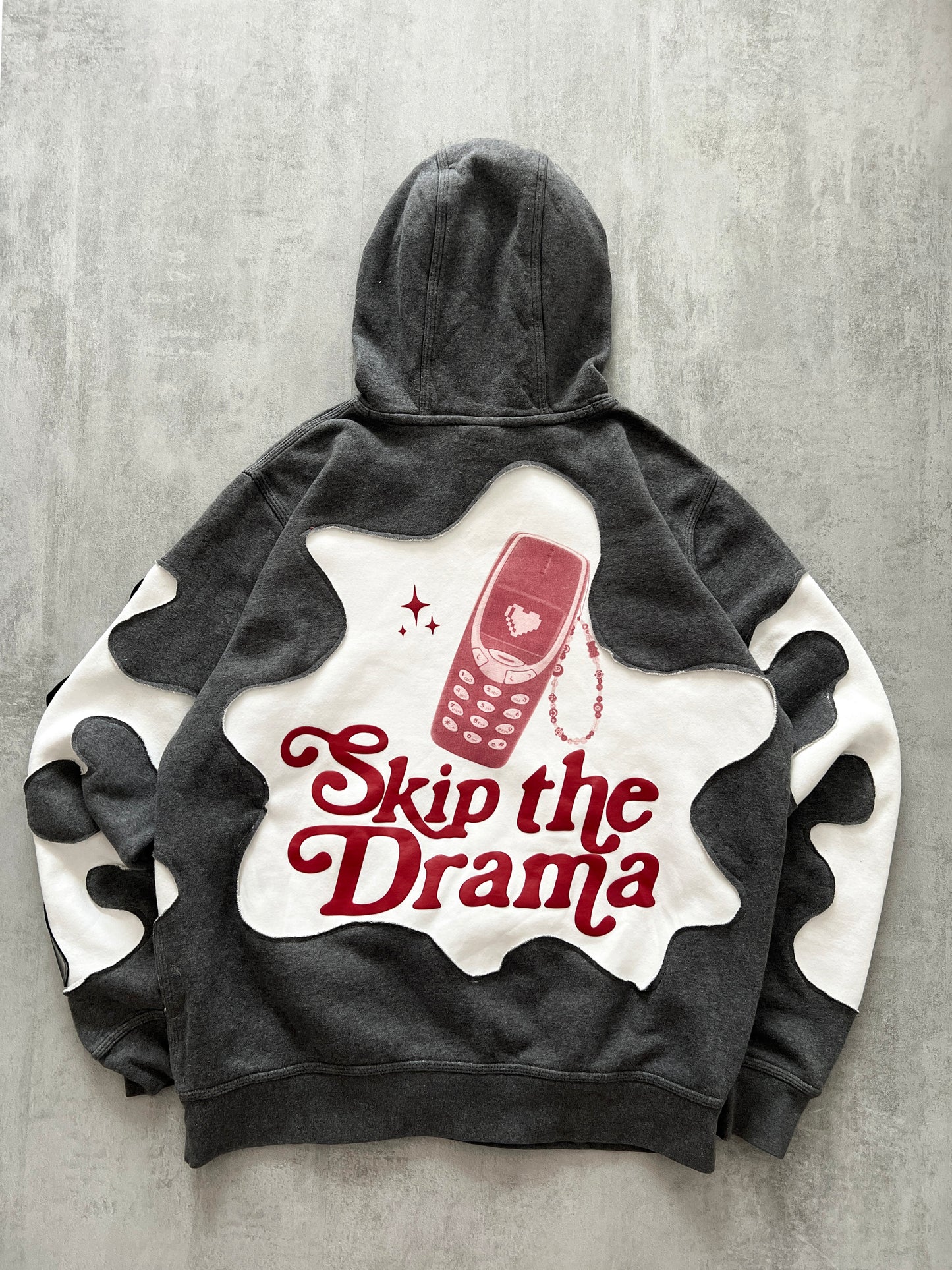 'SKIP THE DRAMA' REFLECTIVE HOODIE (L)